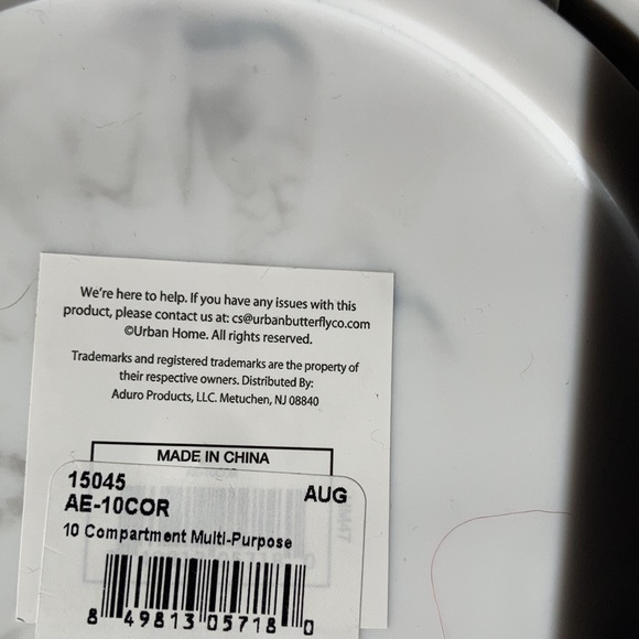 10 compartment multi use revolving organizer faux marble look - Picture 9 of 11